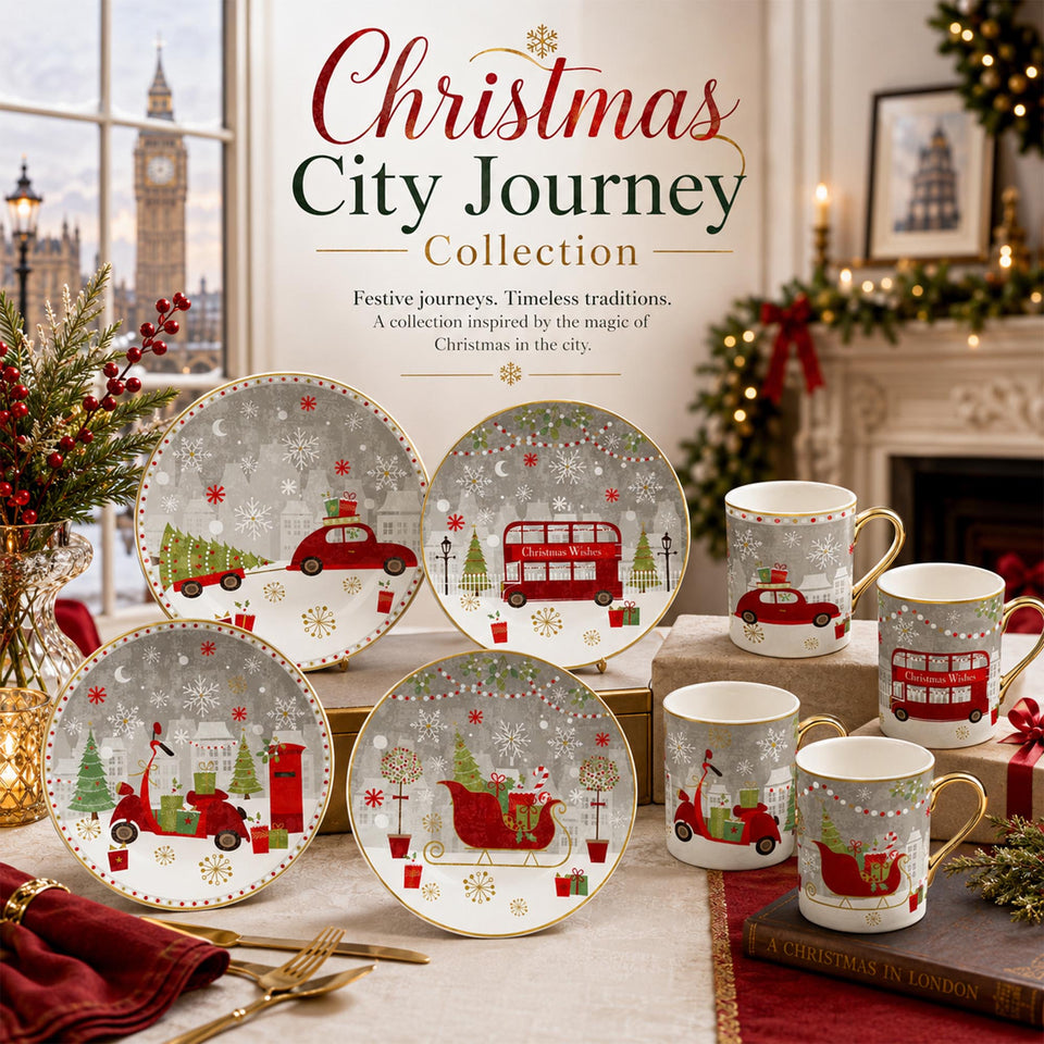 DI210211 Christmas City Journey Geschirrkollektion aus New Bone China