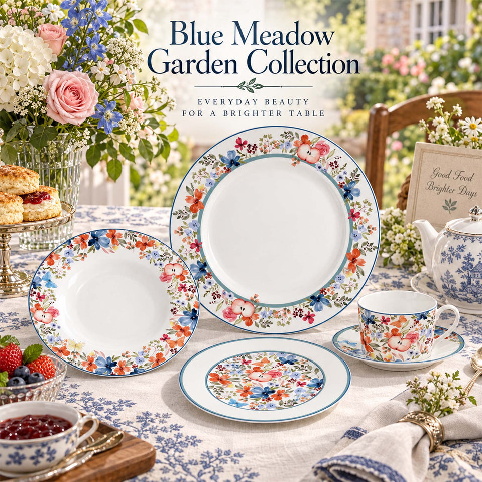 DI220060 Blue Meadow Garden New Bone China Коллекция столовой посуды