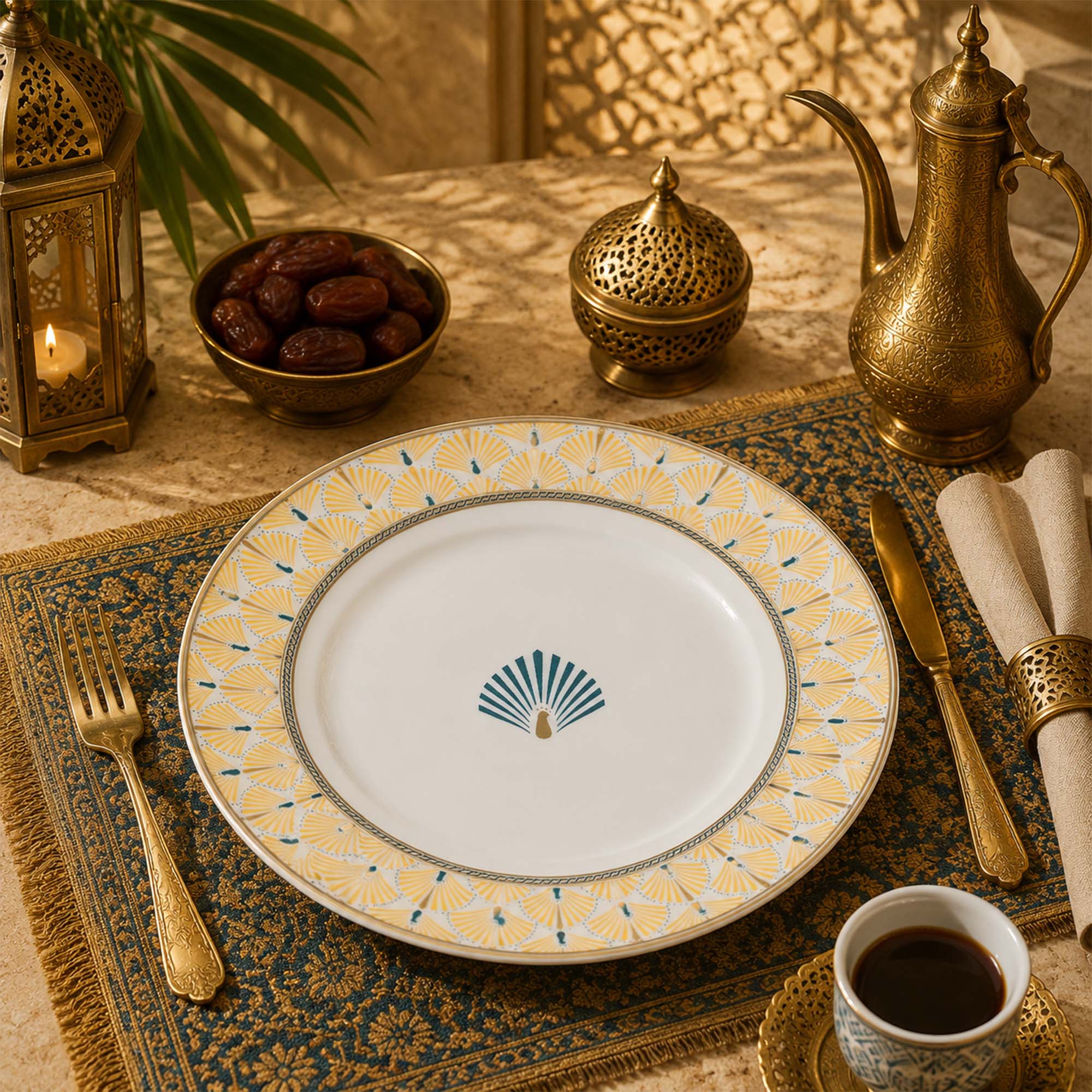 Donglin Homeware Deco Fan Collection Dessert Plate 7.5-inch