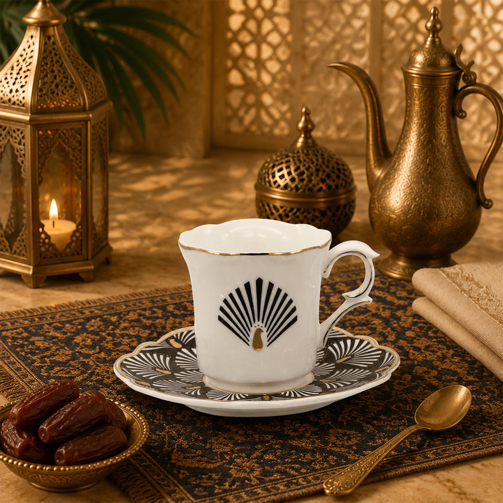 Donglin Homeware Deco Fan Collection Espresso Cup and Saucer 95cc