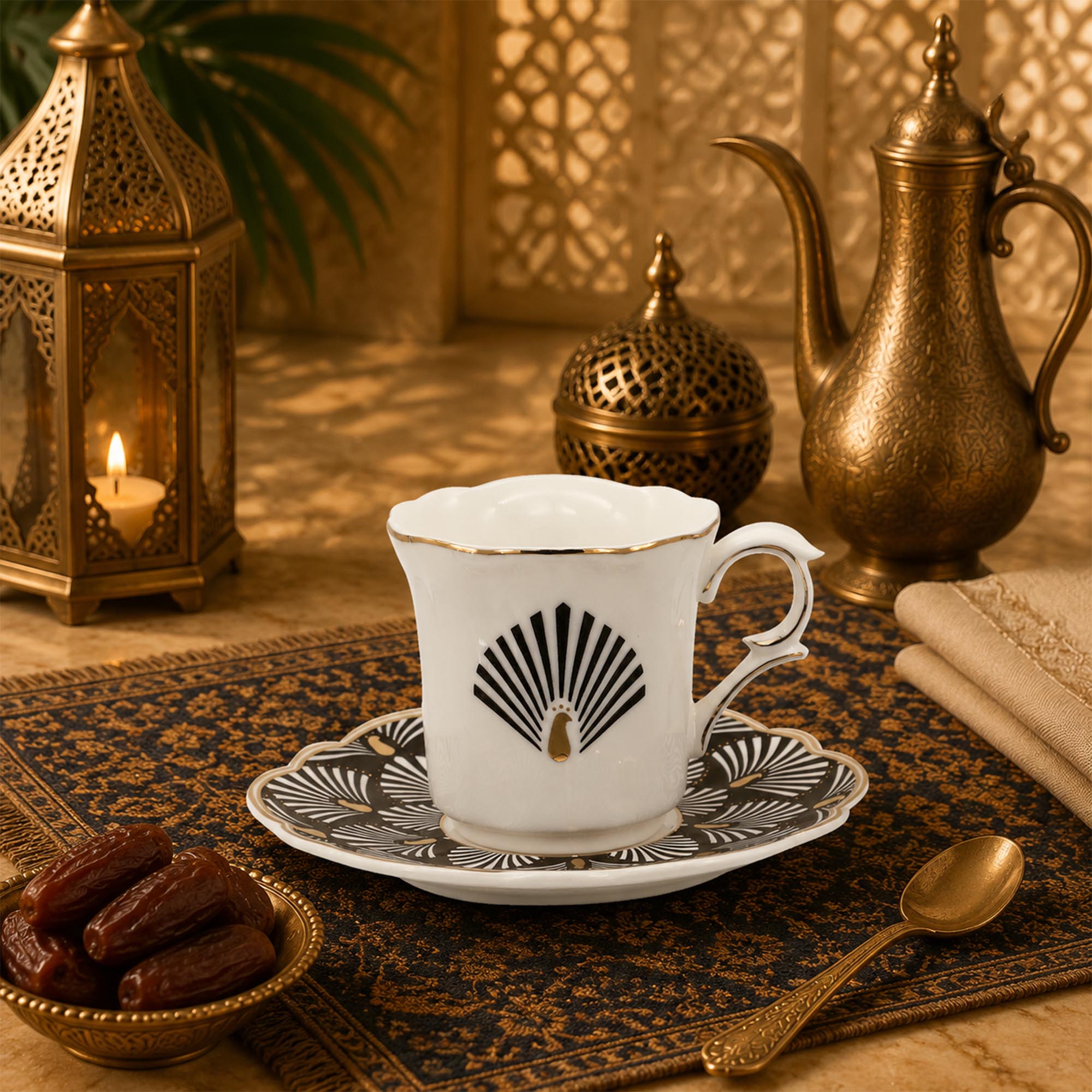 Donglin Homeware Deco Fan Collection Espresso Cup and Saucer 95cc