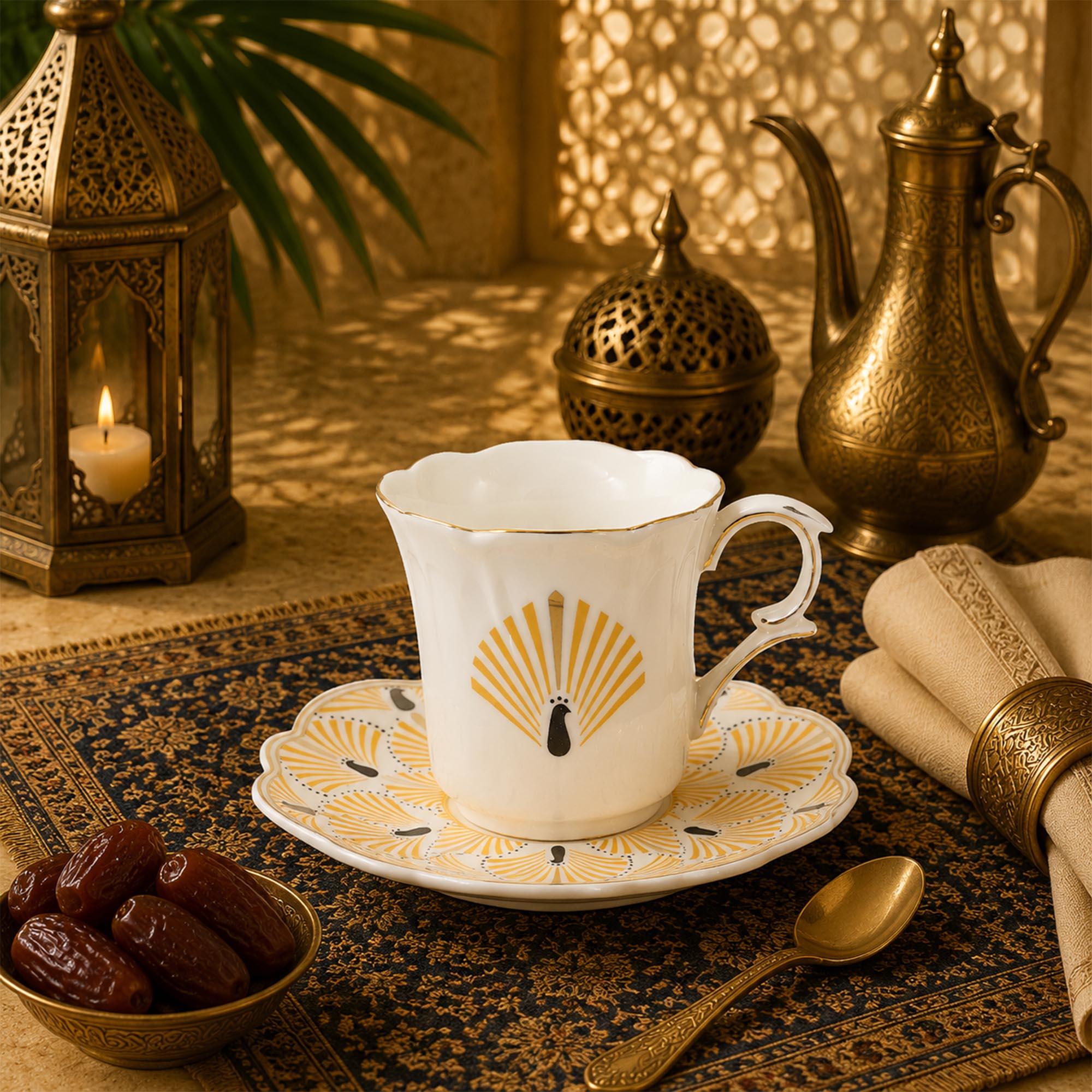 Donglin Homeware Deco Fan Collection Espresso Cup and Saucer 95cc