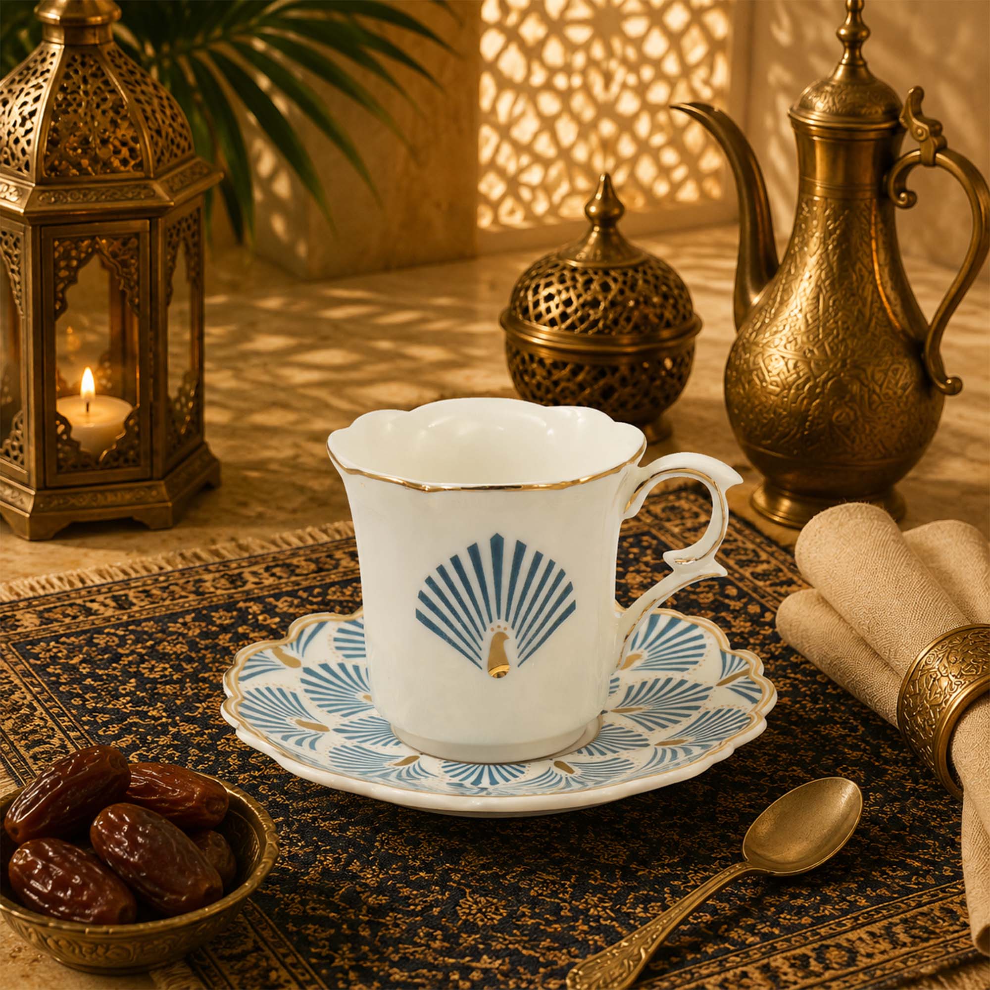 Donglin Homeware Deco Fan Collection Espresso Cup and Saucer 95cc