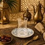 Donglin Homeware Deco Fan Collection Glass Cup and Saucer 180cc