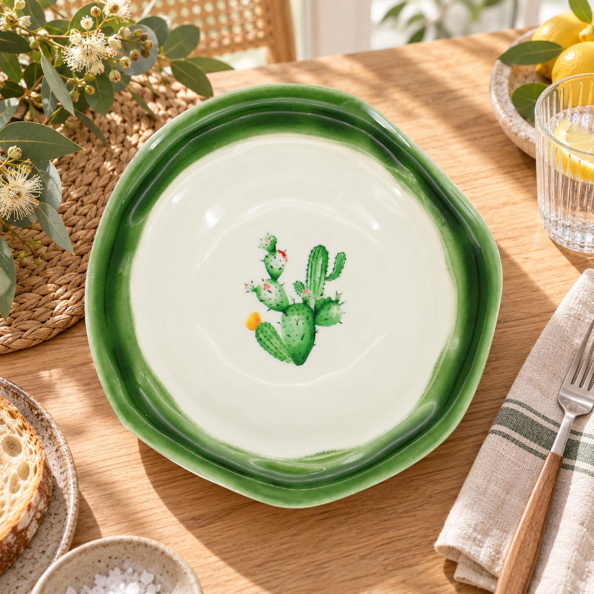 Donglin Homeware Desert Bloom Collection Soup Plate 8.75-inch