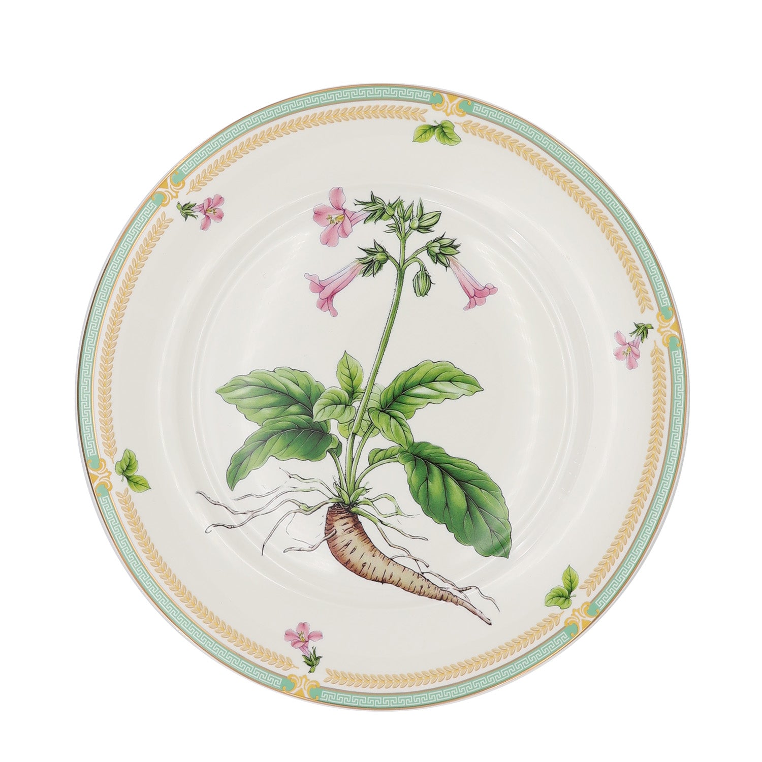 Donglin Homeware Herbal Bloom - Farmhouse Style Ceramic Tableware Set 10.5-inch dinner plate pattern with foxglove