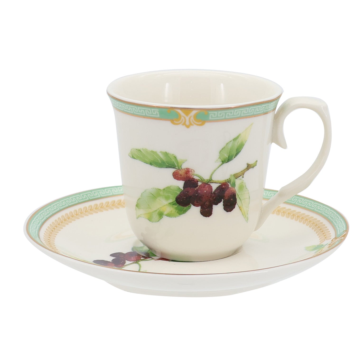 Donglin Homeware Herbal Bloom - Farmhouse Style Ceramic Tableware Set 100cc cup and saucer pattern with mori fructus