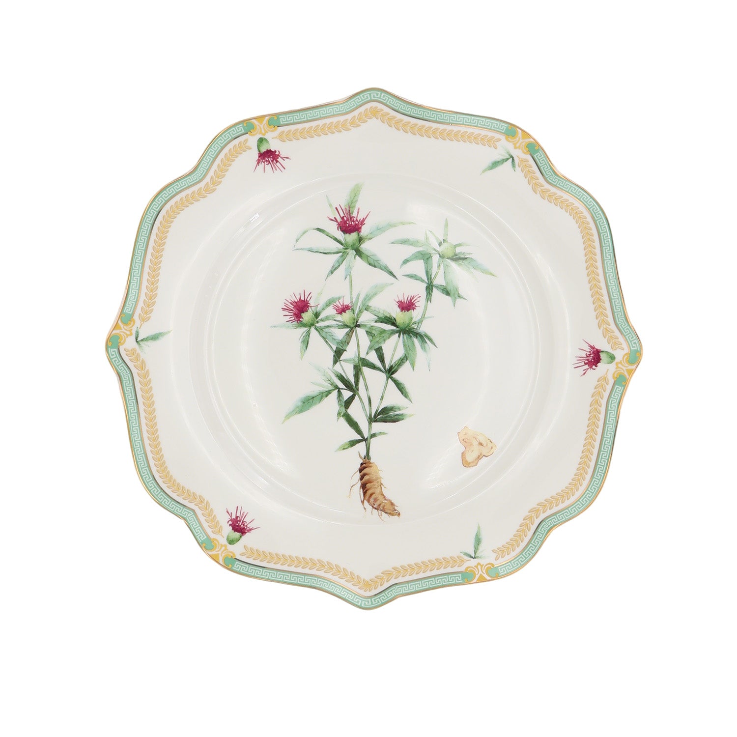 Donglin Homeware Herbal Bloom - Farmhouse Style Ceramic Tableware Set 11-inch dinner plate pattern with baizhu