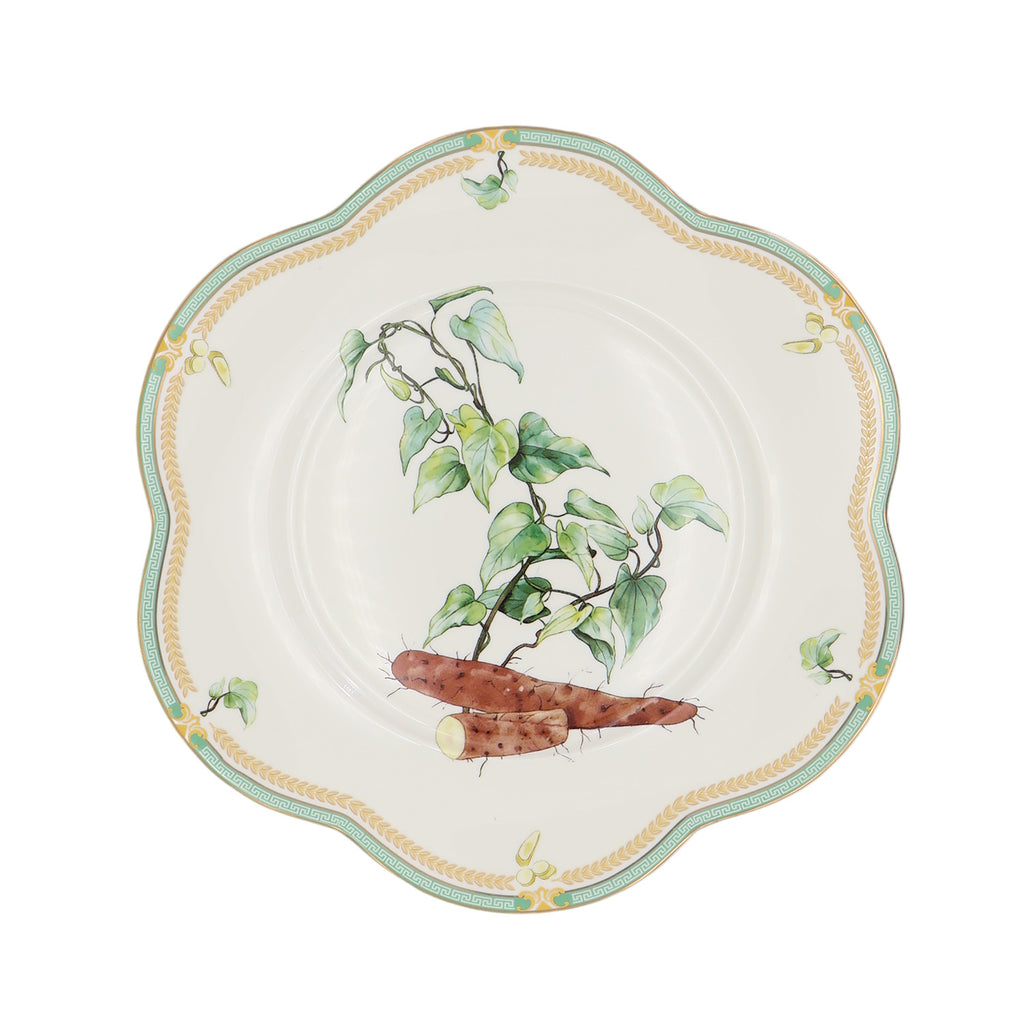 Donglin Homeware Herbal Bloom - Farmhouse Style Ceramic Tableware Set 11-inch dinner plate pattern with yam