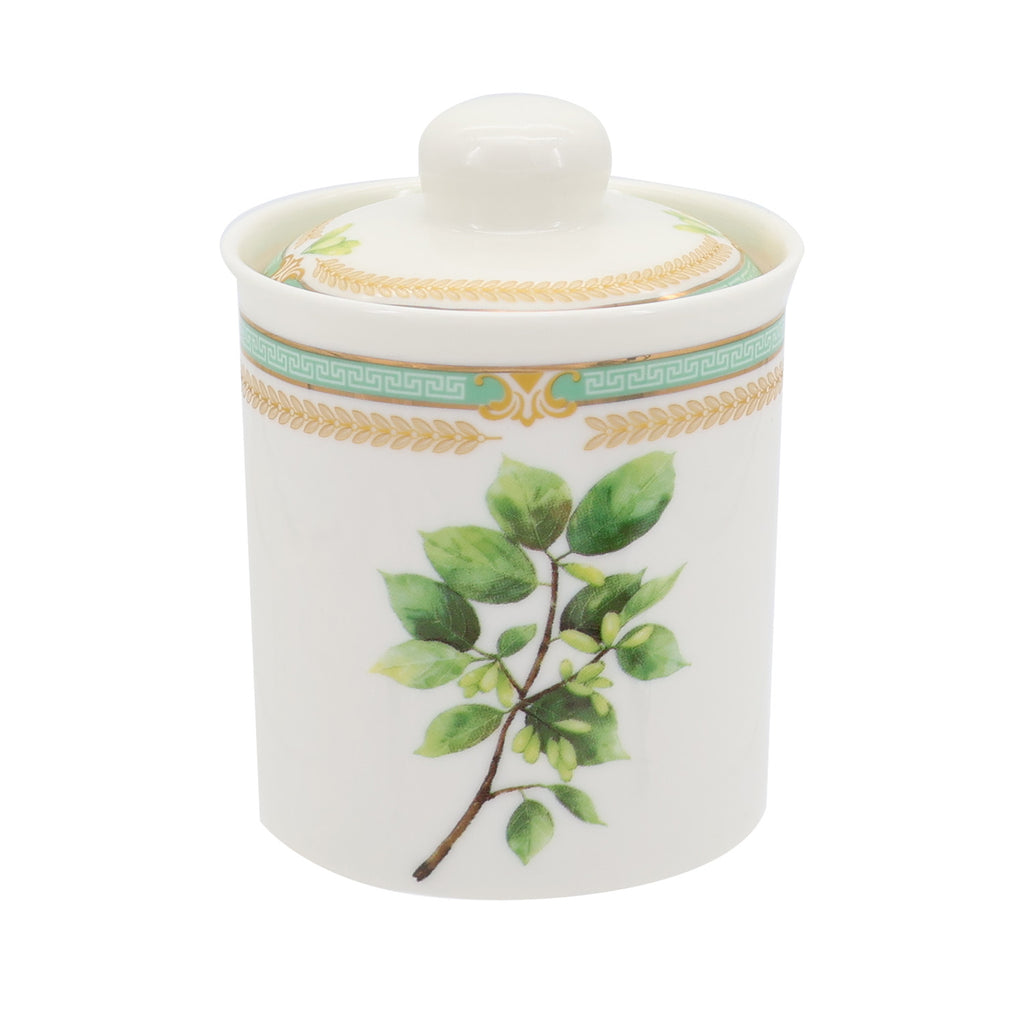 Donglin Homeware Herbal Bloom - Farmhouse Style Ceramic Tableware Set 200ml canister pattern with forsythis