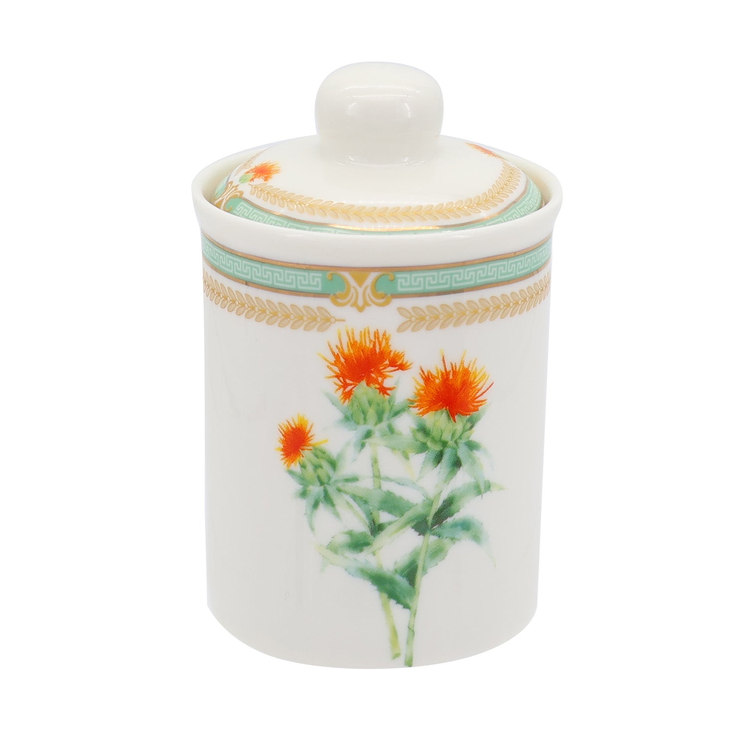 Donglin Homeware Herbal Bloom - Farmhouse Style Ceramic Tableware Set 200ml canister pattern with safflower