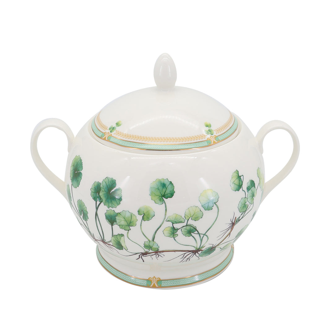 Donglin Homeware Herbal Bloom - Farmhouse Style Ceramic Tableware Set 2200ml tureen pattern with gotu kola