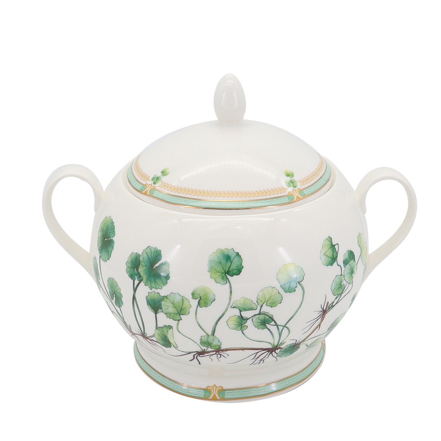 Donglin Homeware Herbal Bloom - Farmhouse Style Ceramic Tableware Set 2200ml tureen pattern with gotu kola