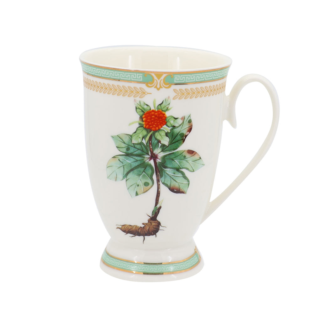 Donglin Homeware Herbal Bloom - Farmhouse Style Ceramic Tableware Set 280cc mug pattern with pseudoginseng