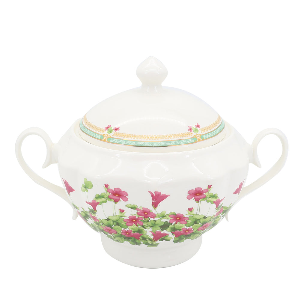 Donglin Homeware Herbal Bloom - Farmhouse Style Ceramic Tableware Set 3500ml tureen pattern with oxalis herba