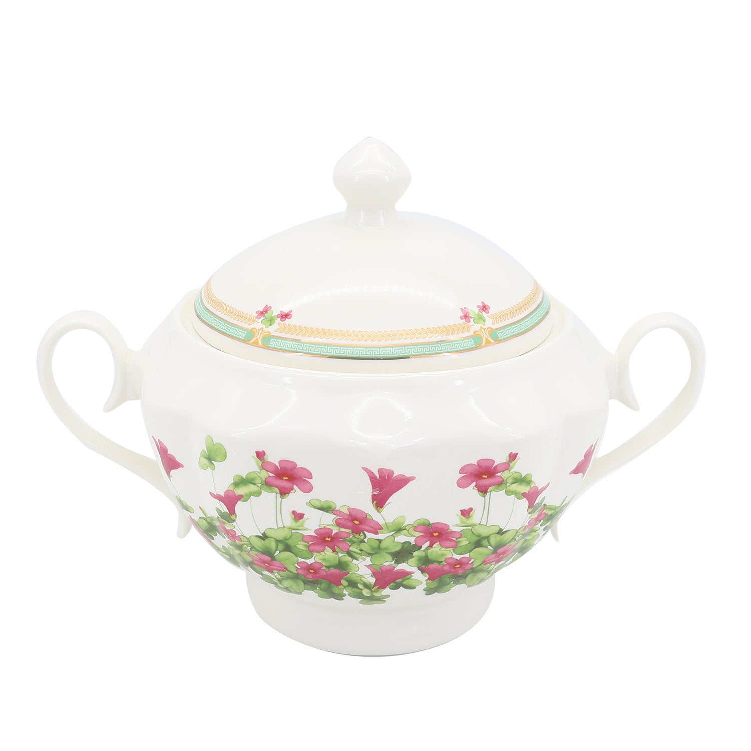 Donglin Homeware Herbal Bloom - Farmhouse Style Ceramic Tableware Set 3500ml tureen pattern with oxalis herba