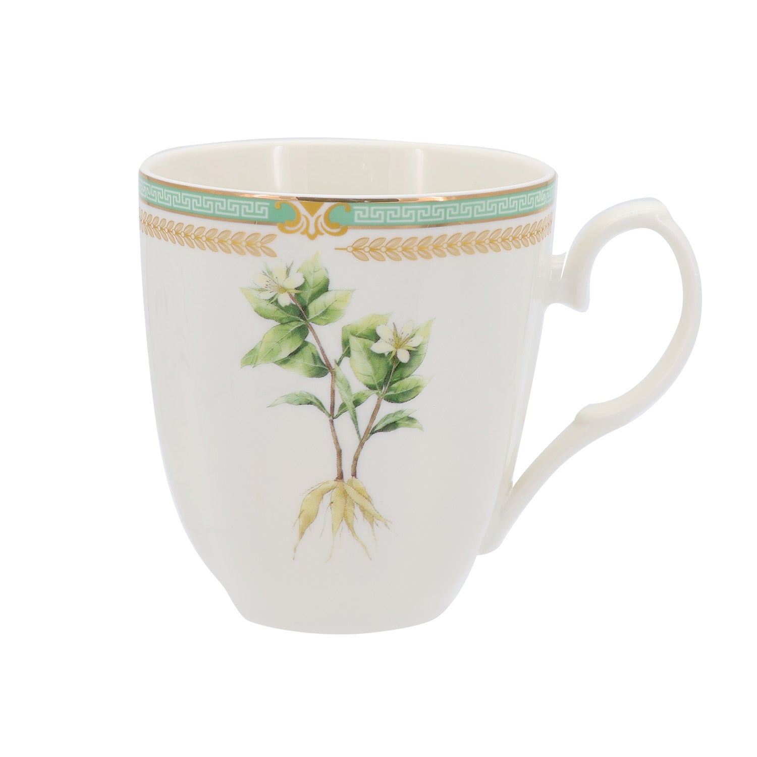 Donglin Homeware Herbal Bloom - Farmhouse Style Ceramic Tableware Set 350cc mug pattern with child ginseng