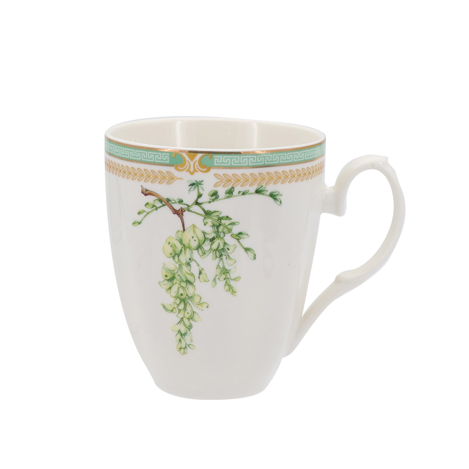 Donglin Homeware Herbal Bloom - Farmhouse Style Ceramic Tableware Set 350cc mug pattern wit pagoda tree flower