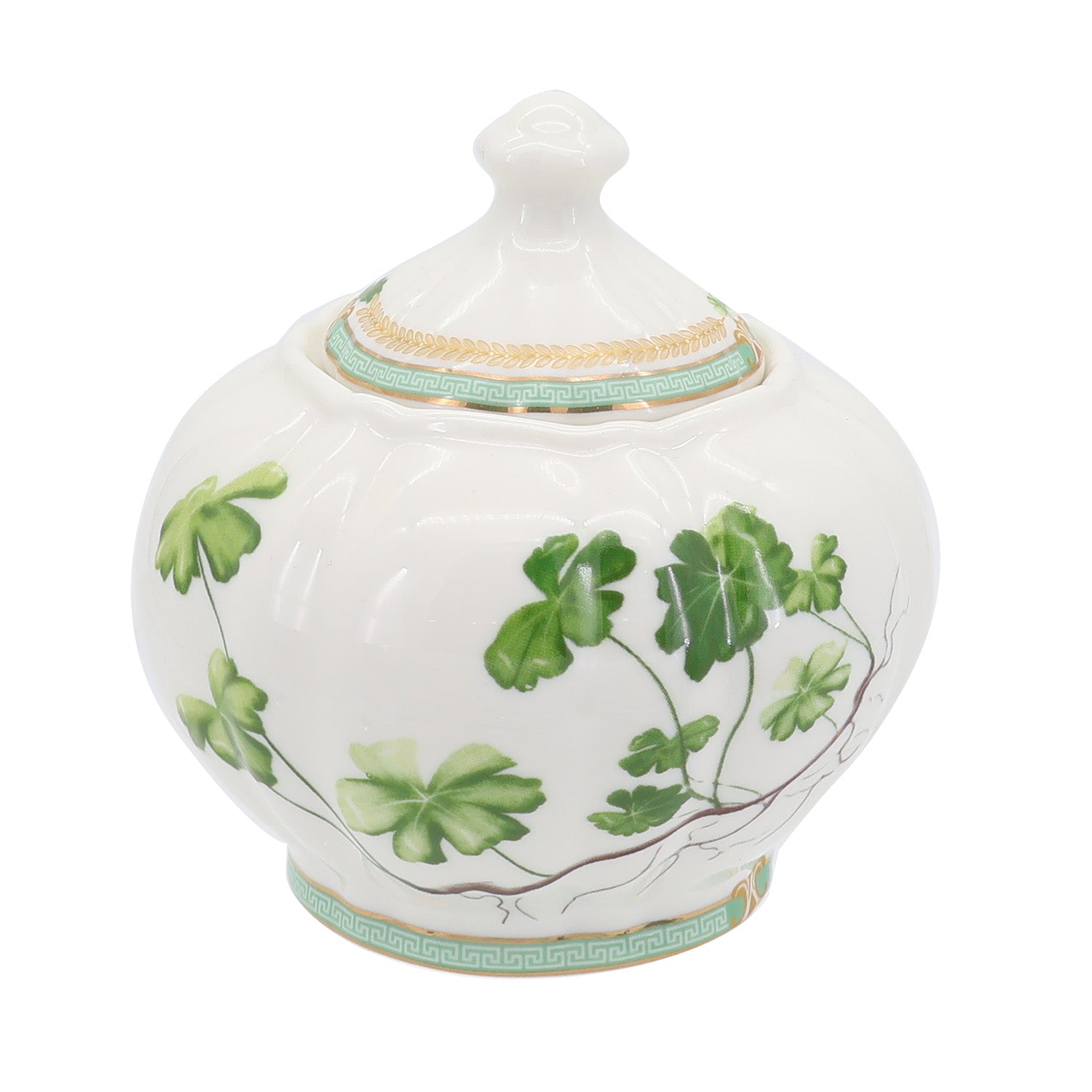 Donglin Homeware Herbal Bloom - Farmhouse Style Ceramic Tableware Set 350cc sugar pot with hedera