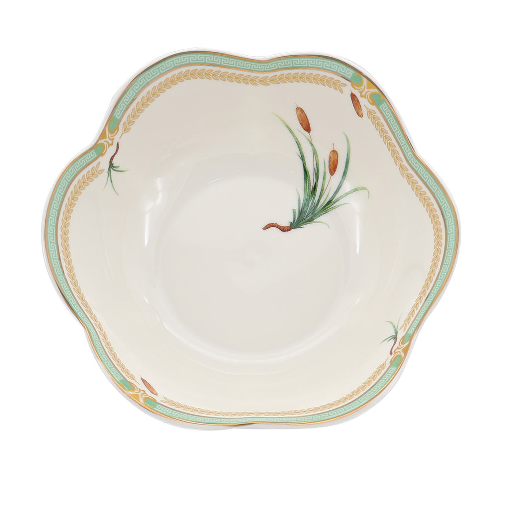 Donglin Homeware Herbal Bloom - Farmhouse Style Ceramic Tableware Set 6-inch bowl pattern with cattail