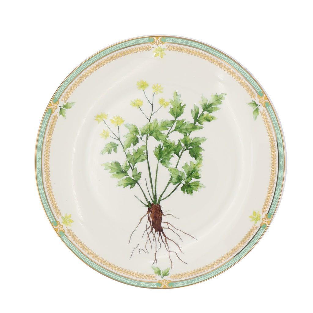 Donglin Homeware Herbal Bloom - Farmhouse Style Ceramic Tableware Set 8-inch coupe plate pattern with dong quai