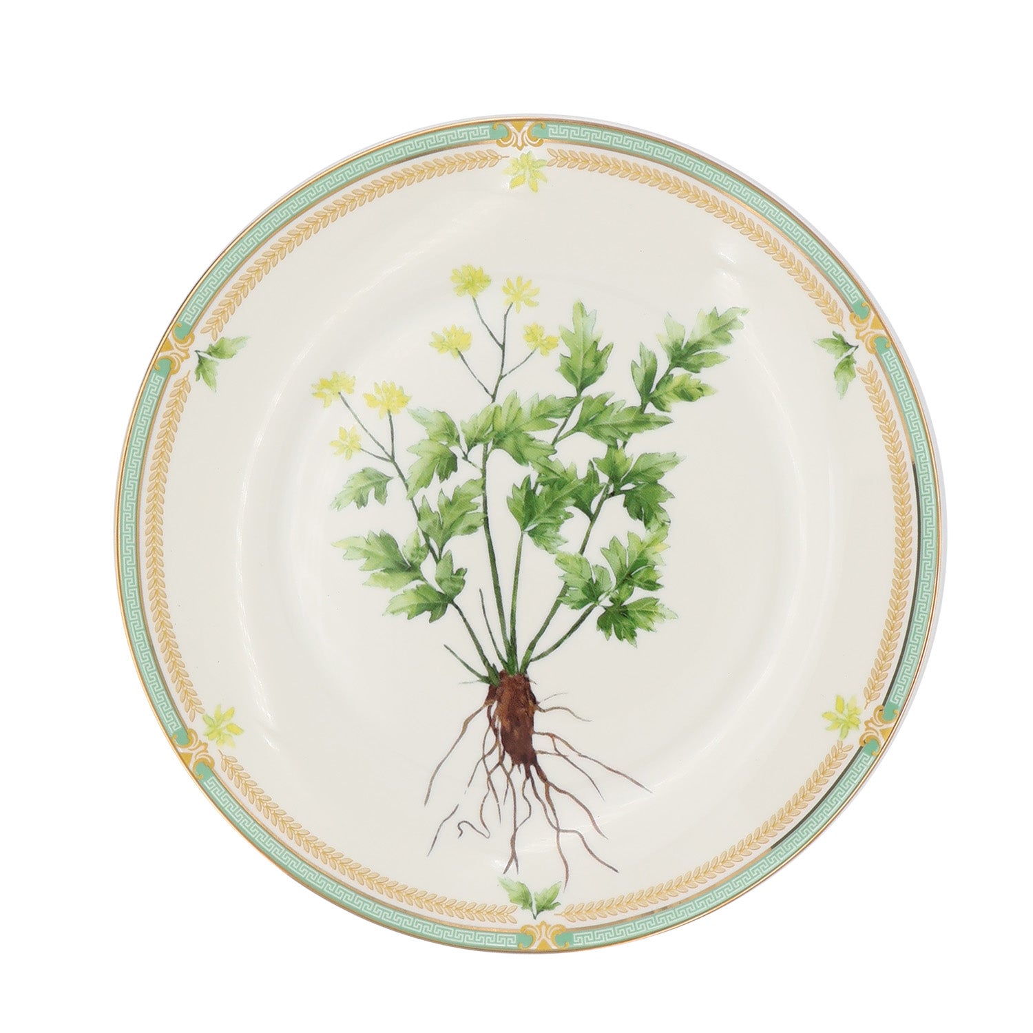 Donglin Homeware Herbal Bloom - Farmhouse Style Ceramic Tableware Set 8-inch coupe plate pattern with dong quai
