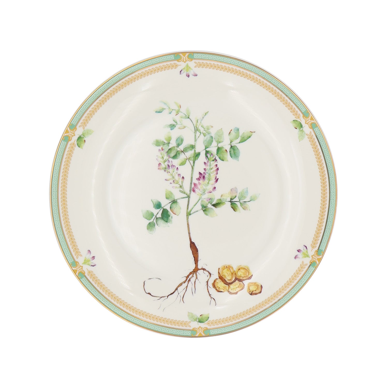 Donglin Homeware Herbal Bloom - Farmhouse Style Ceramic Tableware Set 8-inch coupe plate with licorice root