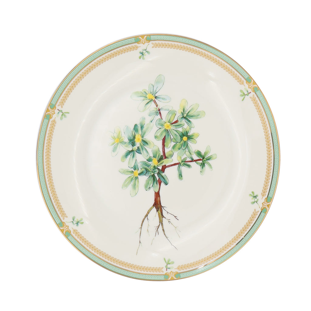 Donglin Homeware Herbal Bloom - Farmhouse Style Ceramic Tableware Set 8-inch coupe plate pattern with purslane