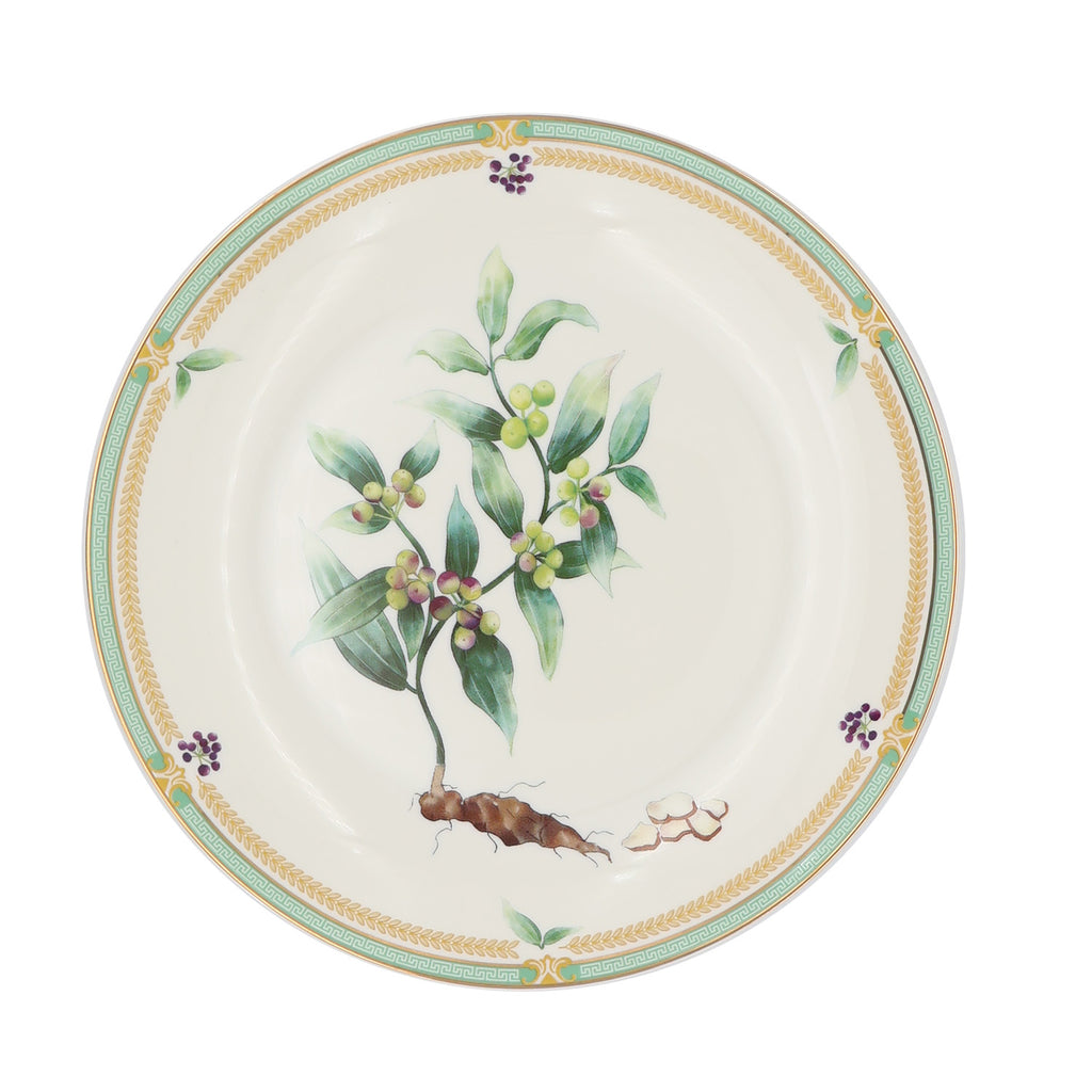 Donglin Homeware Herbal Bloom - Farmhouse Style Ceramic Tableware Set 8-inch coupe plate pattern with solomonseal