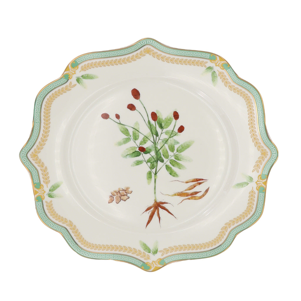 Donglin Homeware Herbal Bloom - Farmhouse Style Ceramic Tableware Set 8.5-inch dessert plate with garden burnet root