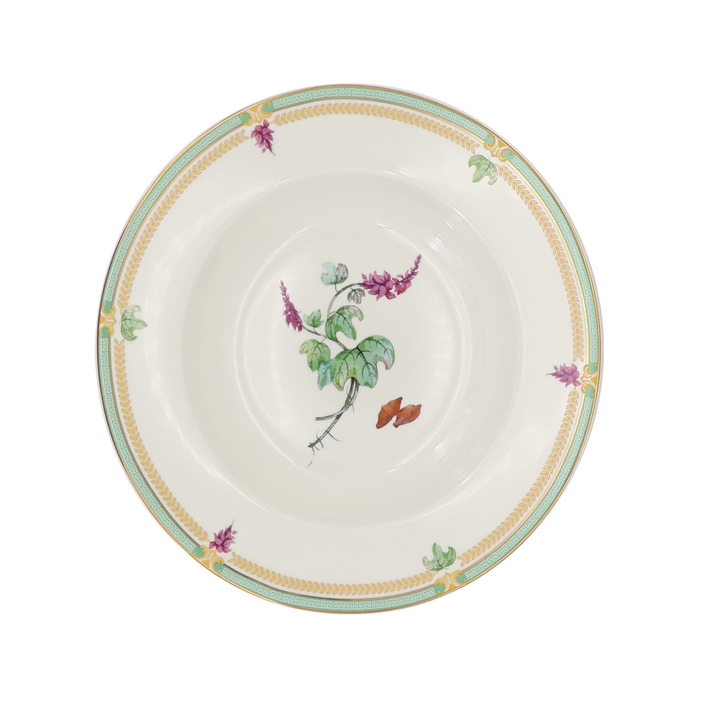 Donglin Homeware Herbal Bloom - Farmhouse Style Ceramic Tableware Set 8.5-inch soup plate pattern with multiflora knotweed root