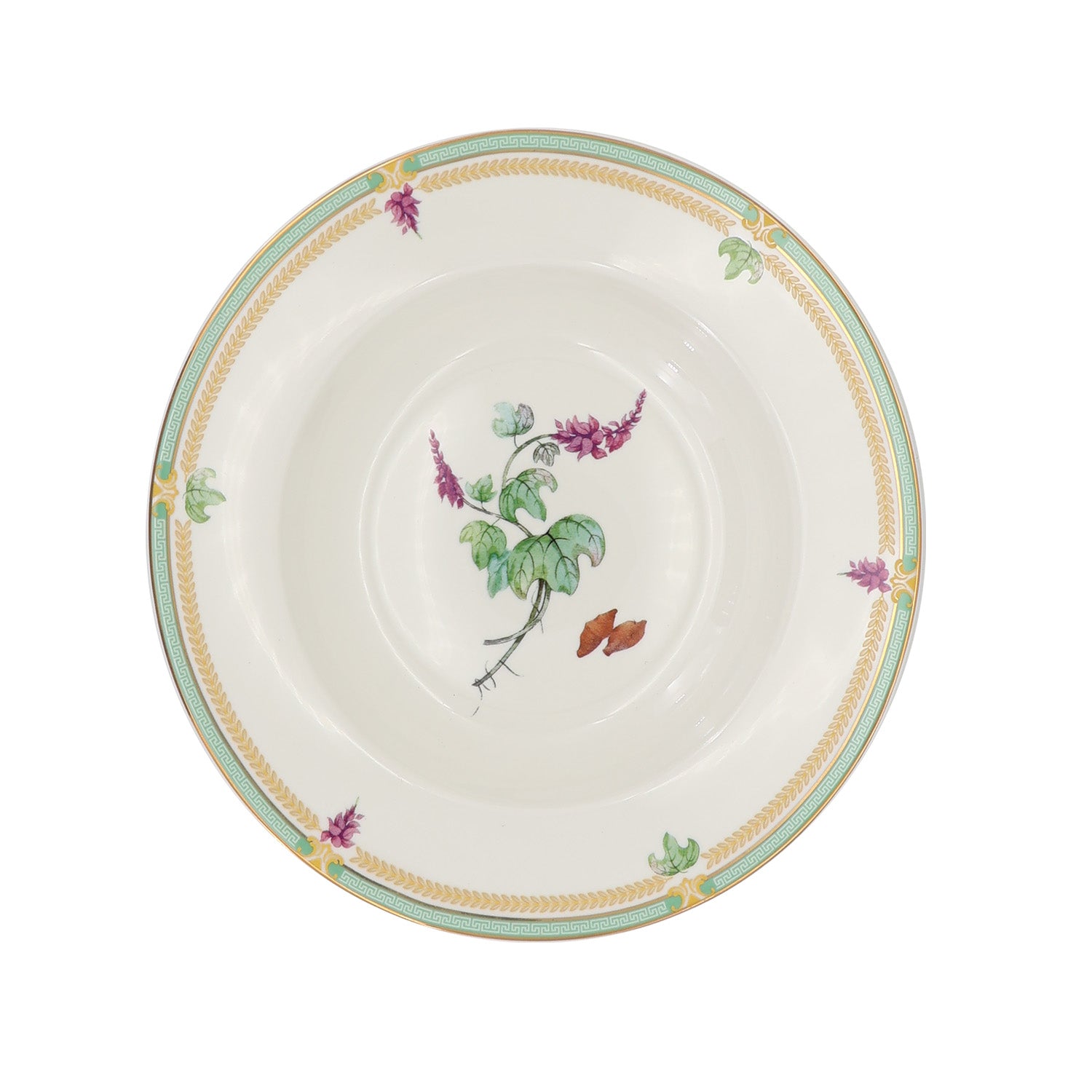 Donglin Homeware Herbal Bloom - Farmhouse Style Ceramic Tableware Set 8.5-inch soup plate pattern with multiflora knotweed root