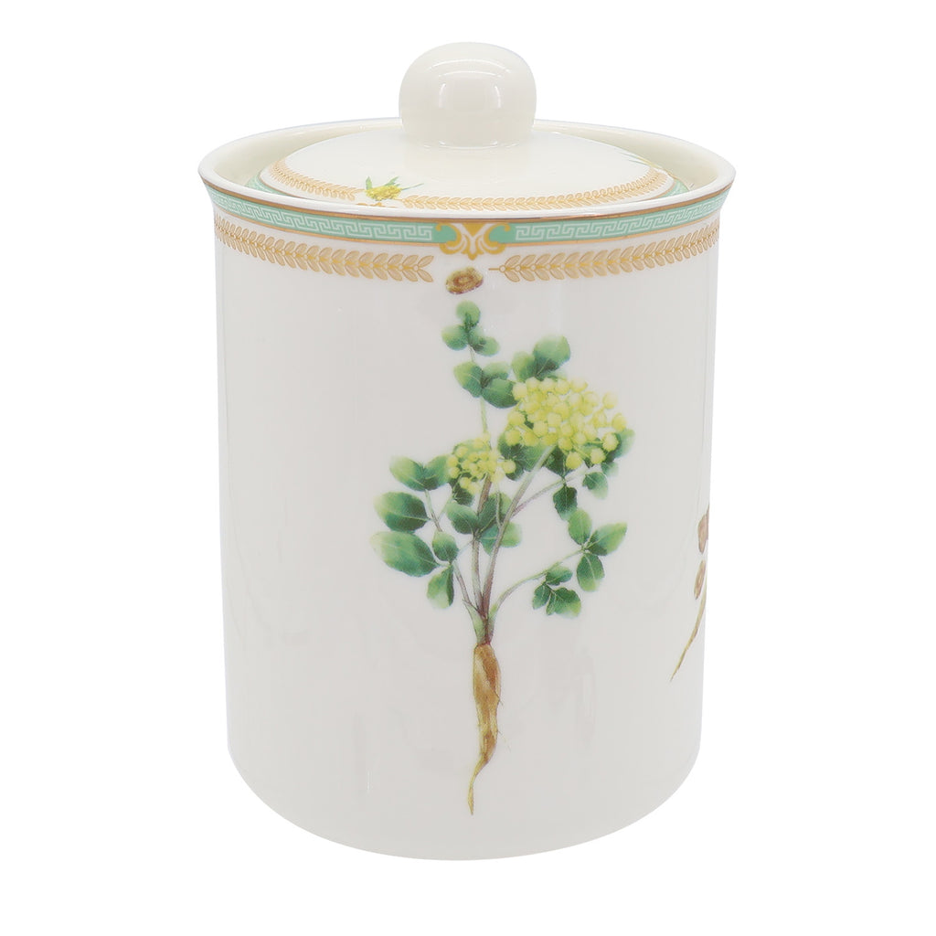 Donglin Homeware Herbal Bloom - Farmhouse Style Ceramic Tableware Set 800ml canister pattern with ahtragaklus root