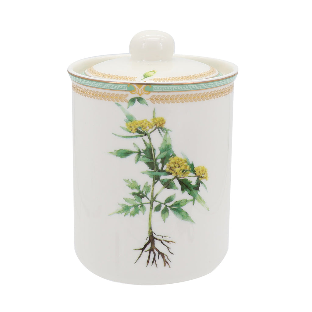 Donglin Homeware Herbal Bloom - Farmhouse Style Ceramic Tableware Set 800ml canister pattern with chuanxiong