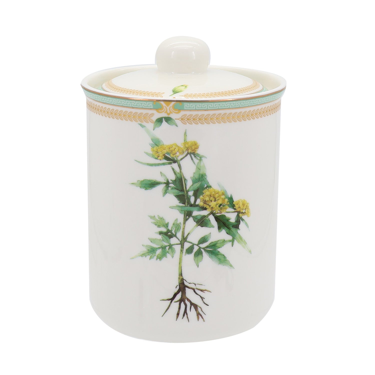 Donglin Homeware Herbal Bloom - Farmhouse Style Ceramic Tableware Set 800ml canister pattern with chuanxiong