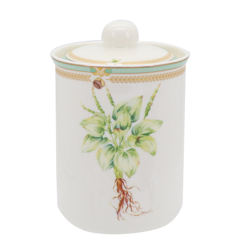 Donglin Homeware Herbal Bloom - Farmhouse Style Ceramic Tableware Set 800ml canister pattern with pinellia tuber