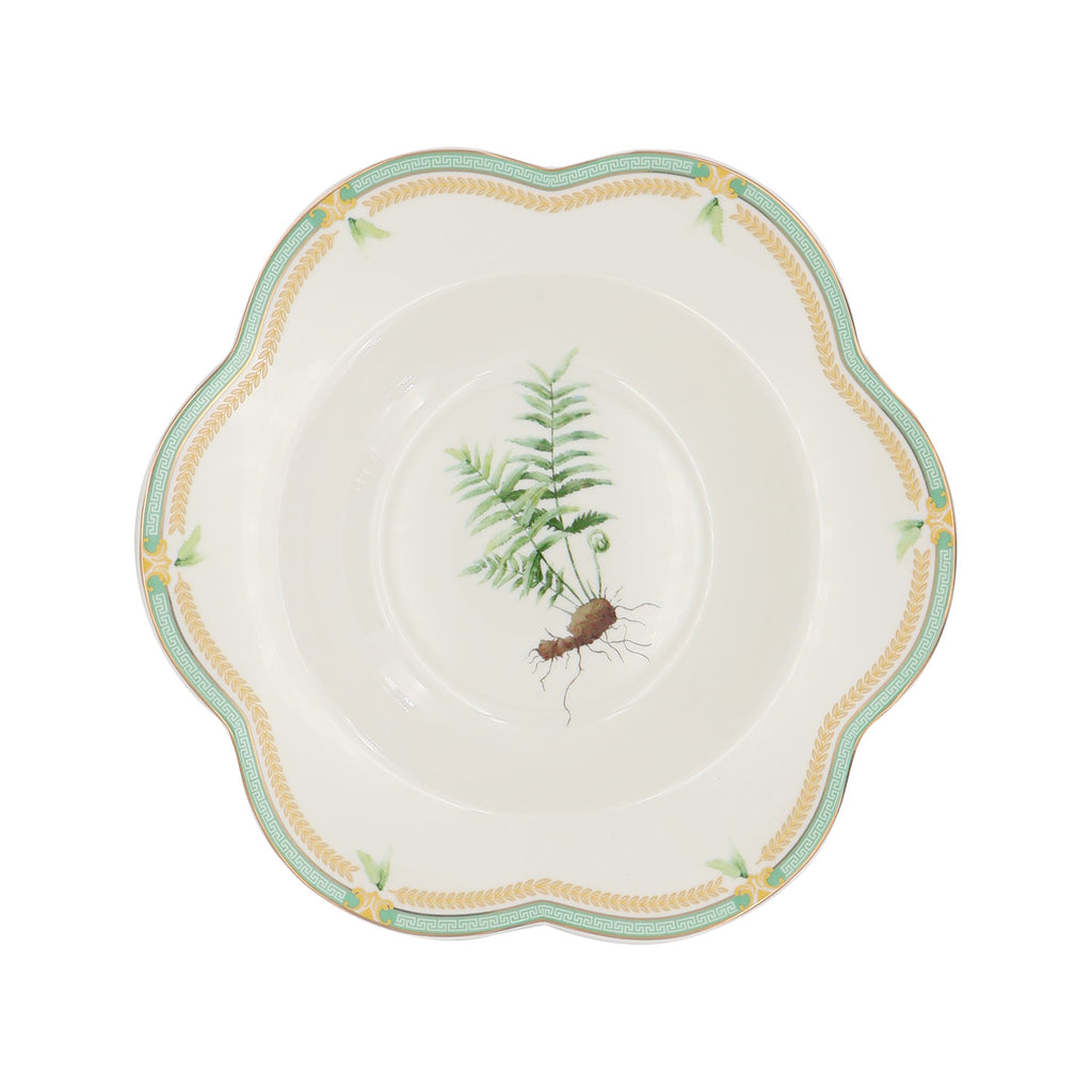 Donglin Homeware Herbal Bloom - Farmhouse Style Ceramic Tableware Set 9-inch soup plate pattern with drynaria