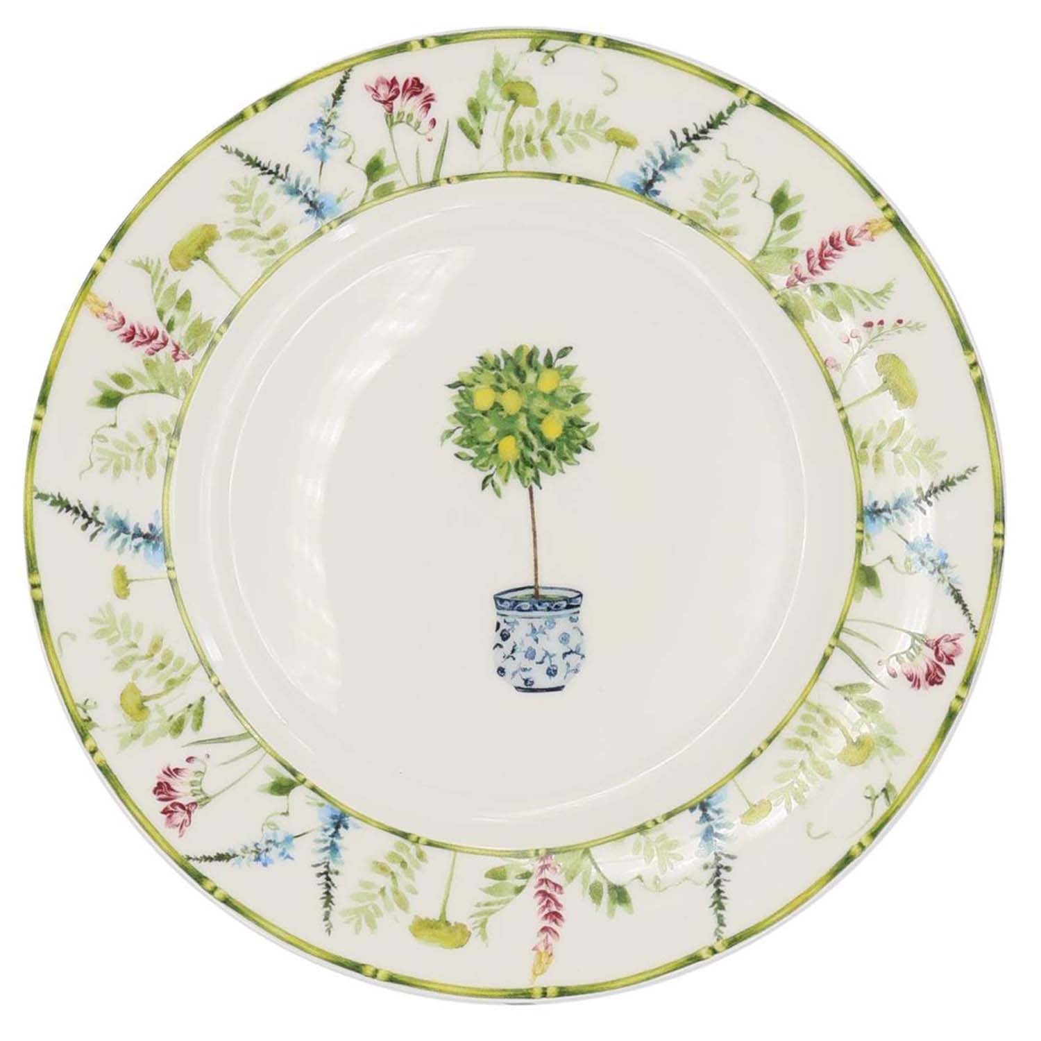 Lemon grove farmhouse style ceramic tableware set white with yellow lemons green leaves gold lattice rim home decor with with 7.5 inch dessert plate