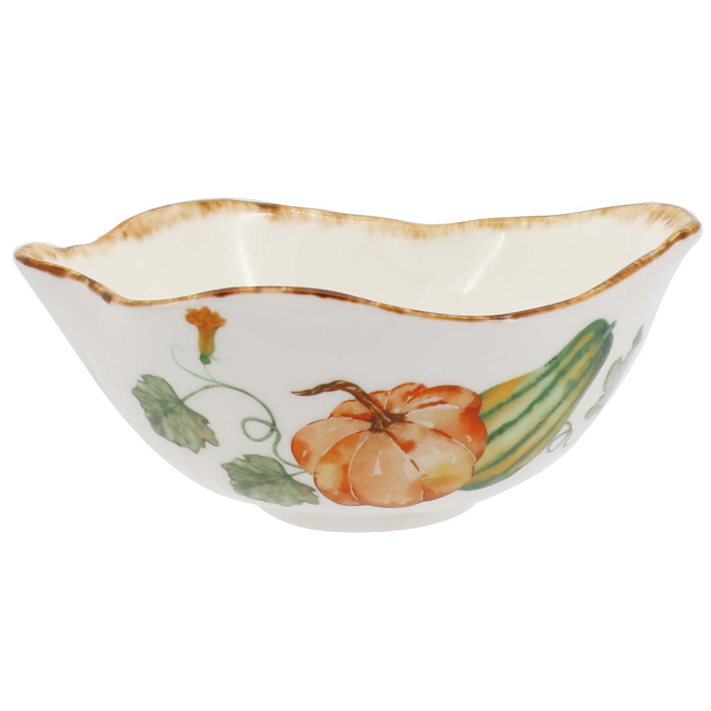 Gilded Harvest Farmhouse Style Ceramic Tableware Set – Hand-Painted Vine Motif with Gold Trim & Organic Shape with 4.5-inch bowl pattern 2