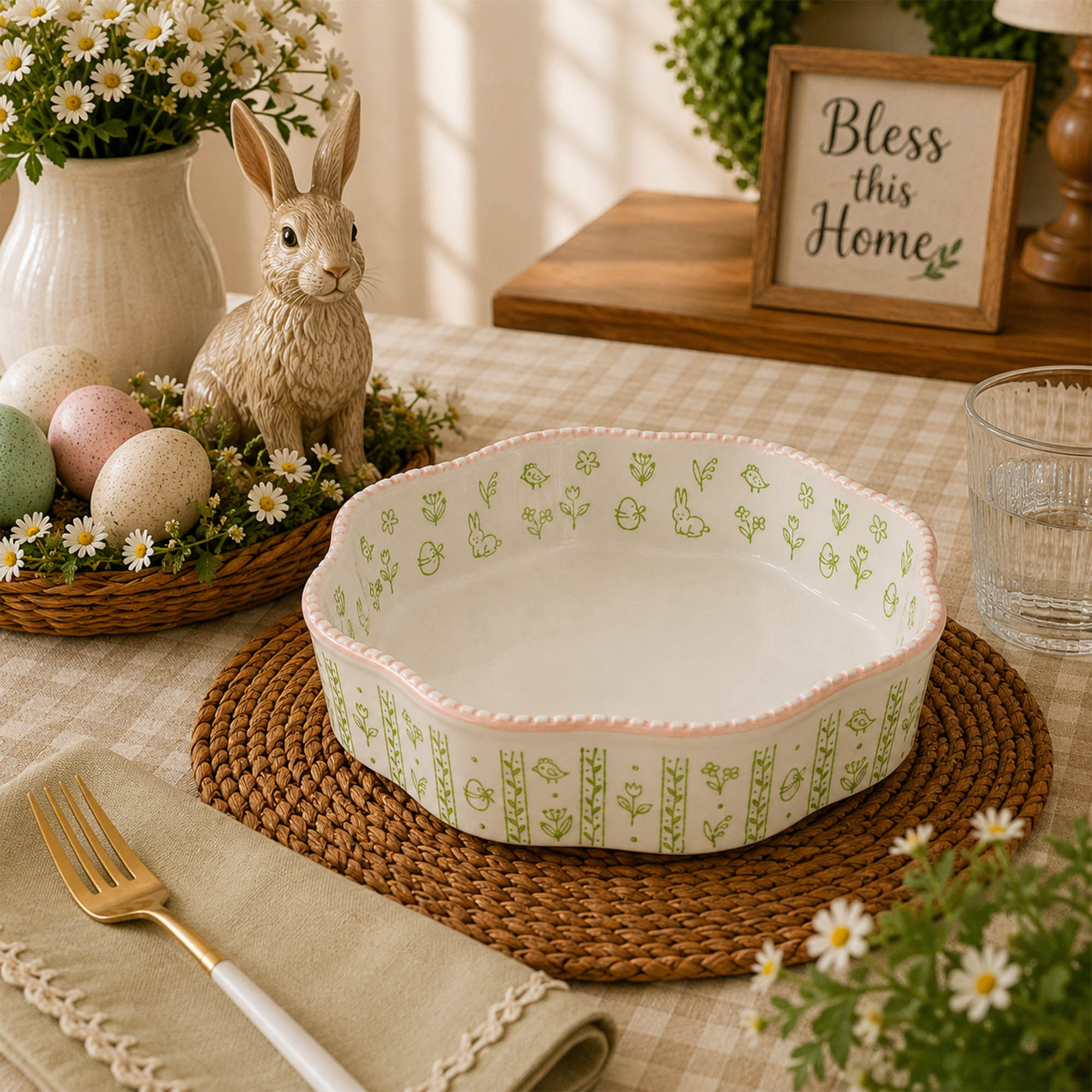 Donglin Homeware Easter Bunny Garden Collection Baking Dish 20.5cm