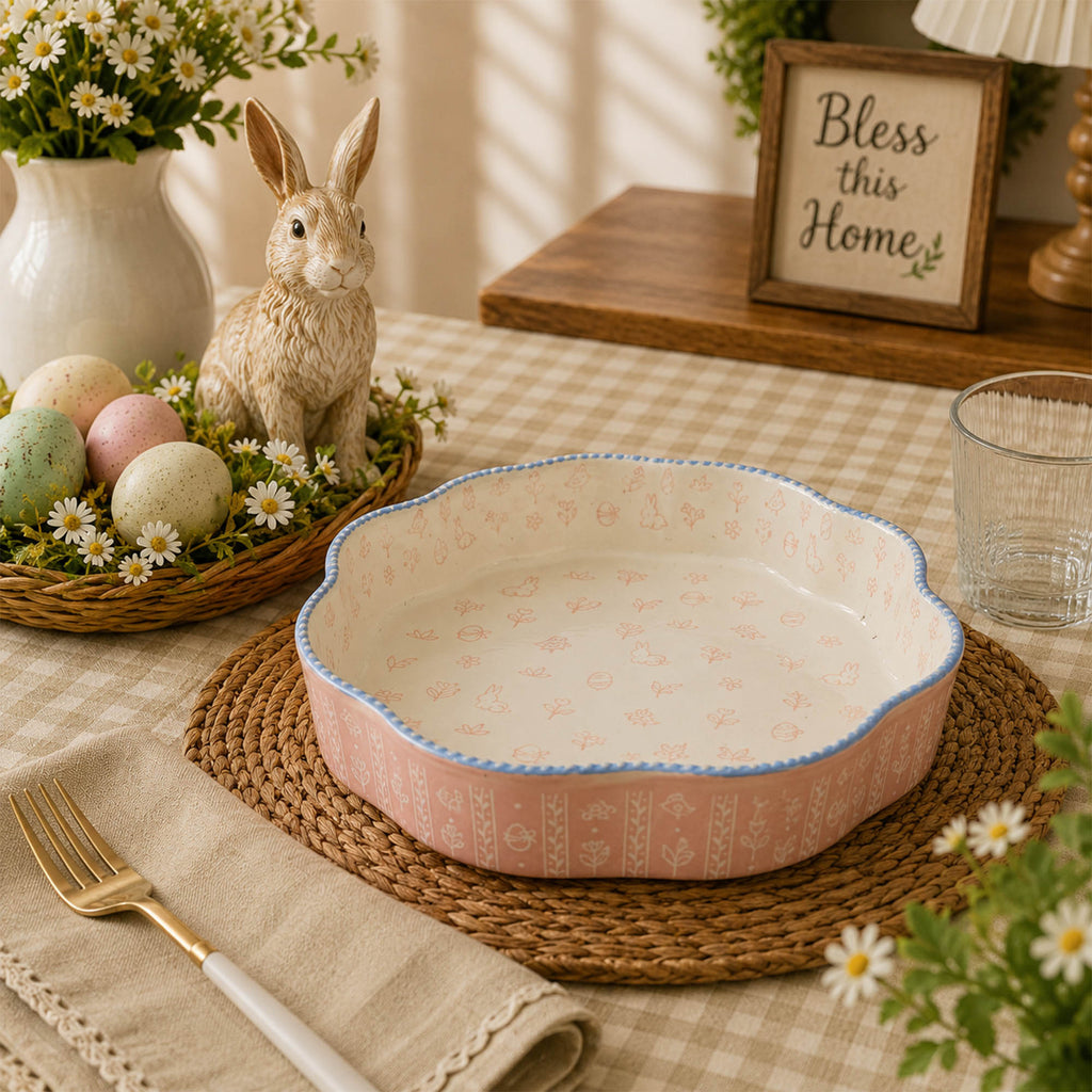 Donglin Homeware Easter Bunny Garden Collection Baking Dish 30.5cm