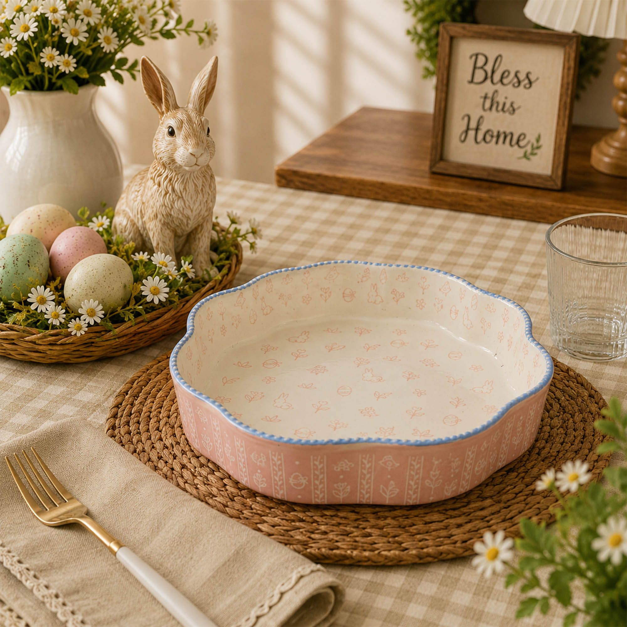 Donglin Homeware Easter Bunny Garden Collection Baking Dish 30.5cm