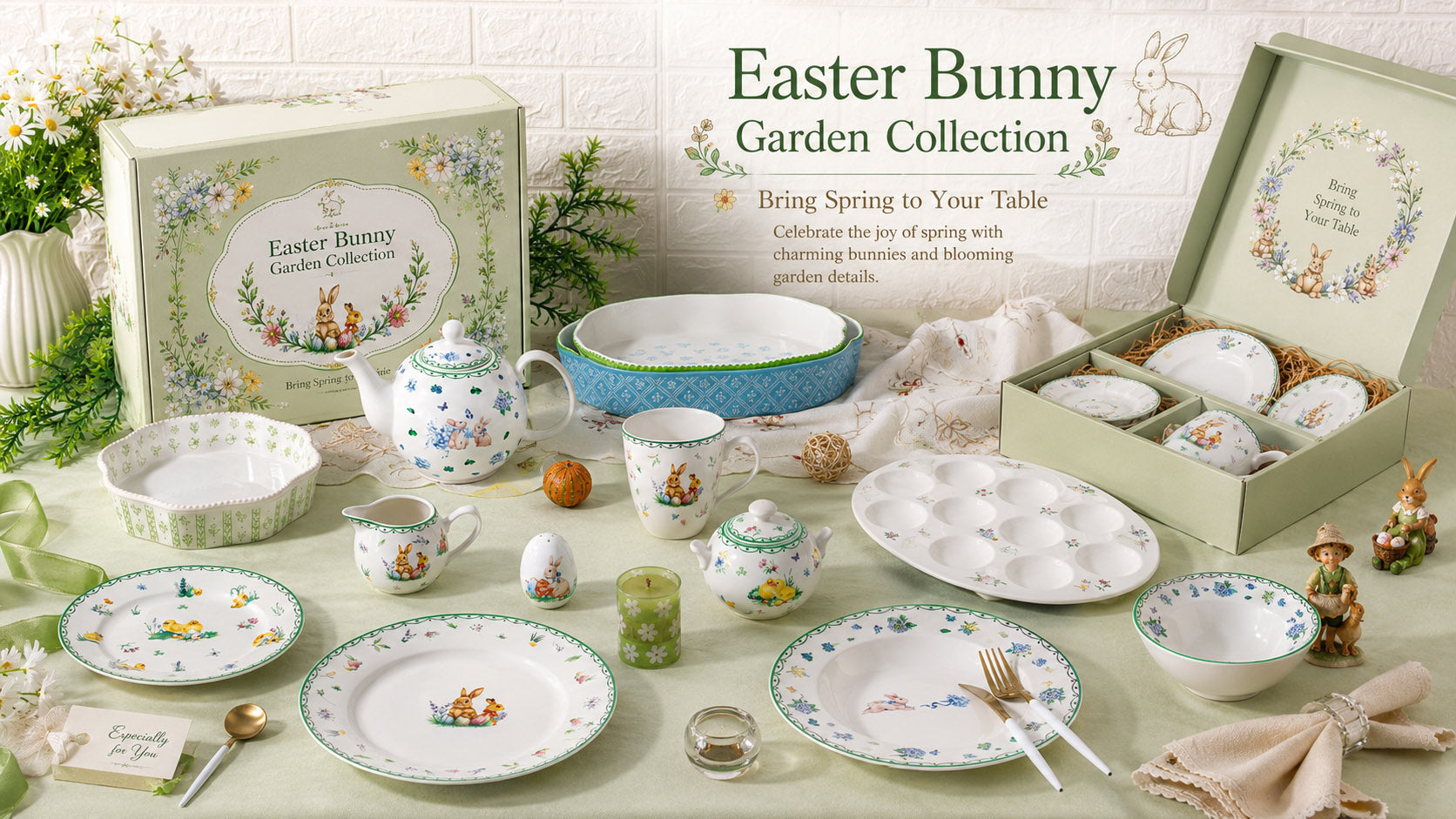 Donglin Homeware Easter Bunny Garden Collection Banner Package