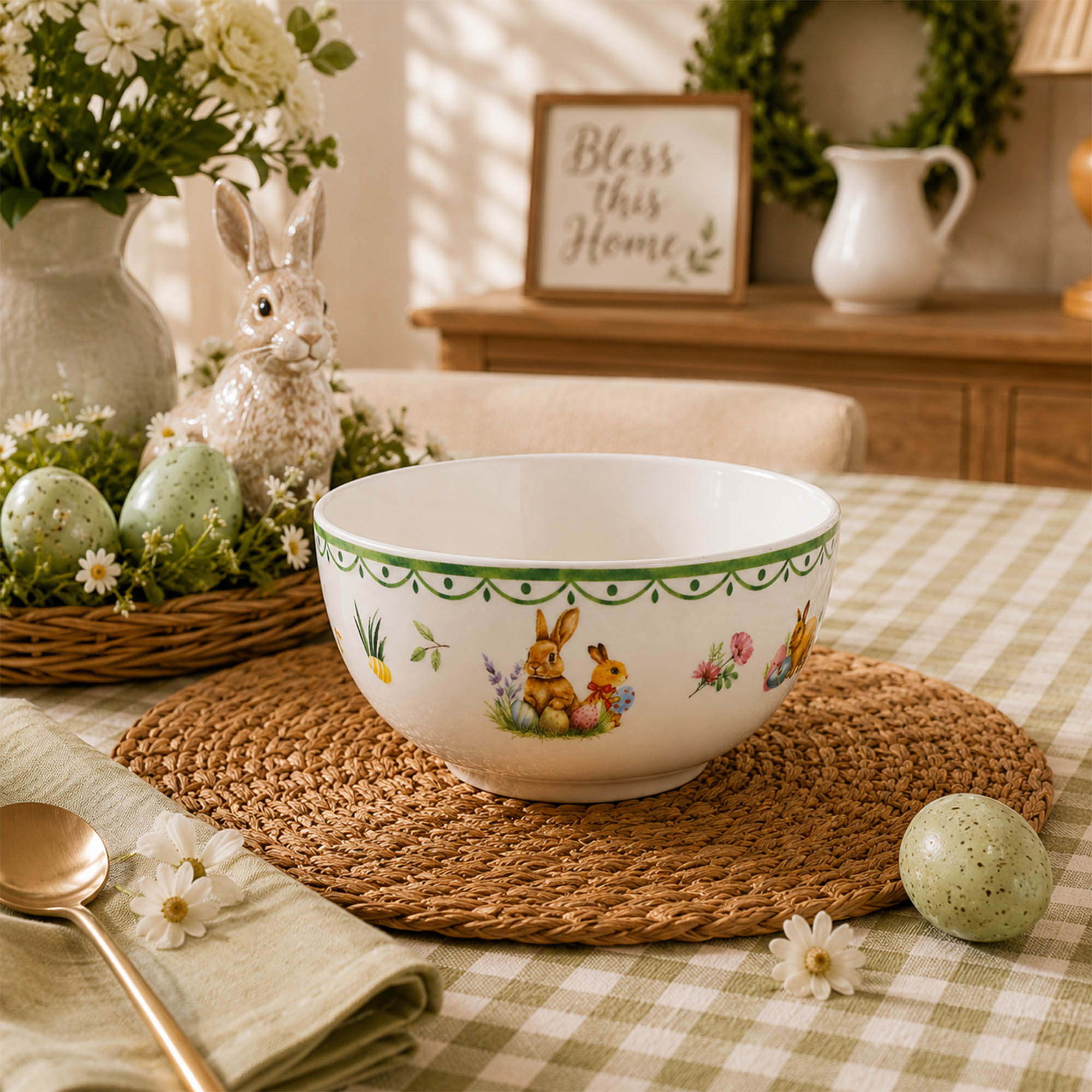 Donglin Homeware Easter Bunny Garden Collection Bowl 5.5-inch