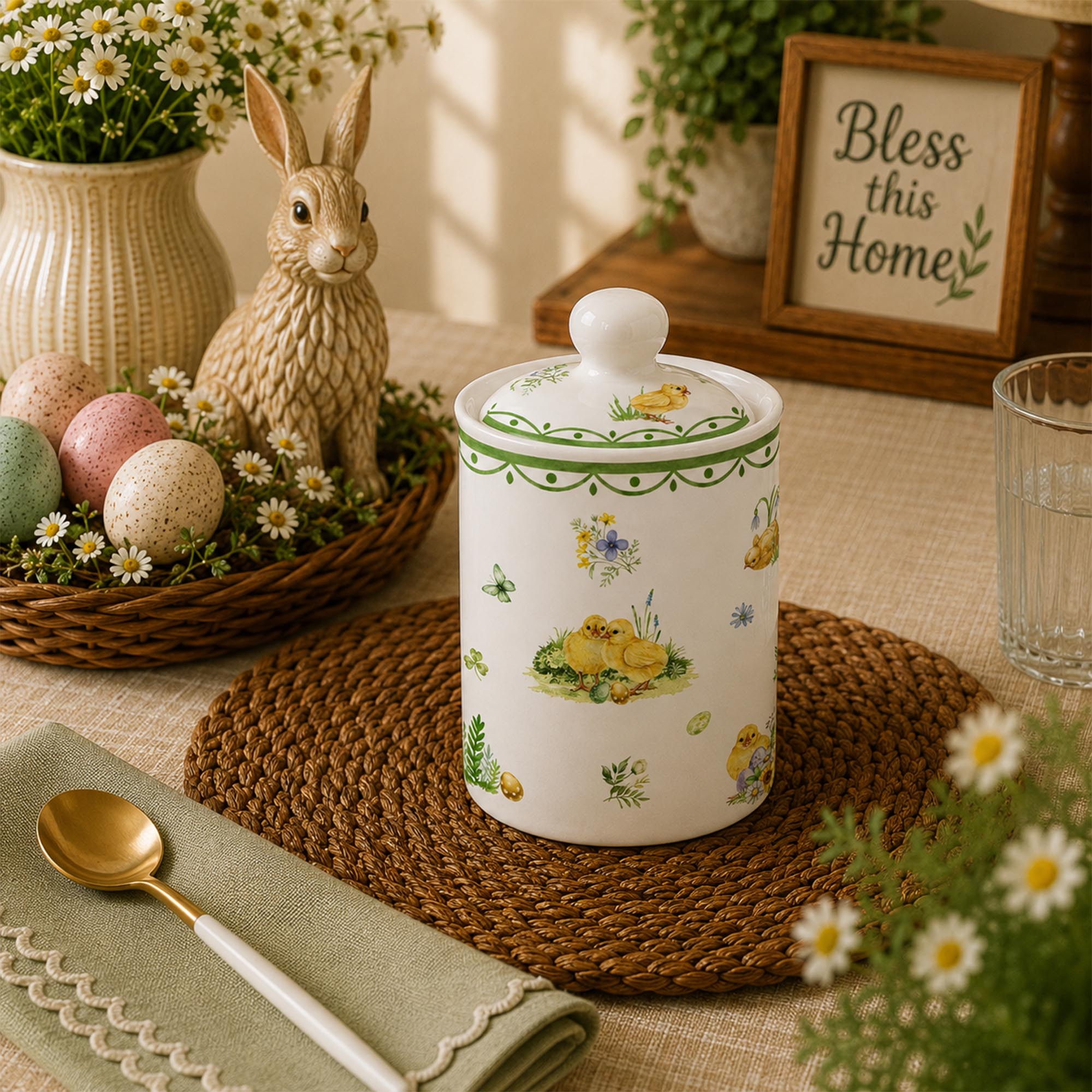 Donglin Homeware Easter Bunny Garden Collection Canister 800ml