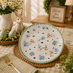 Donglin Homeware Easter Bunny Garden Collection Coupe Plate 8-inch