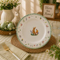 Donglin Homeware Easter Bunny Garden Collection Dinner Plate 10.5-inch