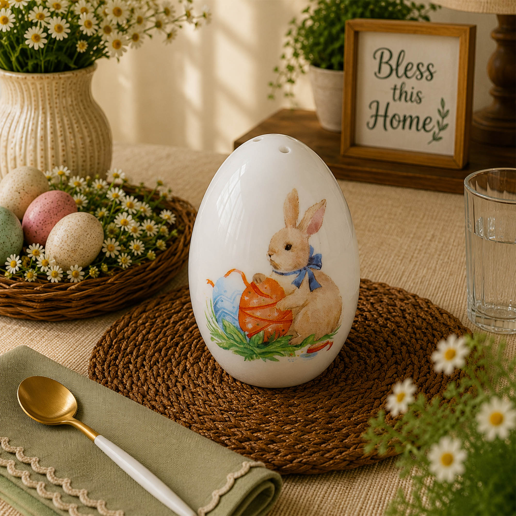 Donglin Homeware Easter Bunny Garden Collection Salt and Pepper Shaker 