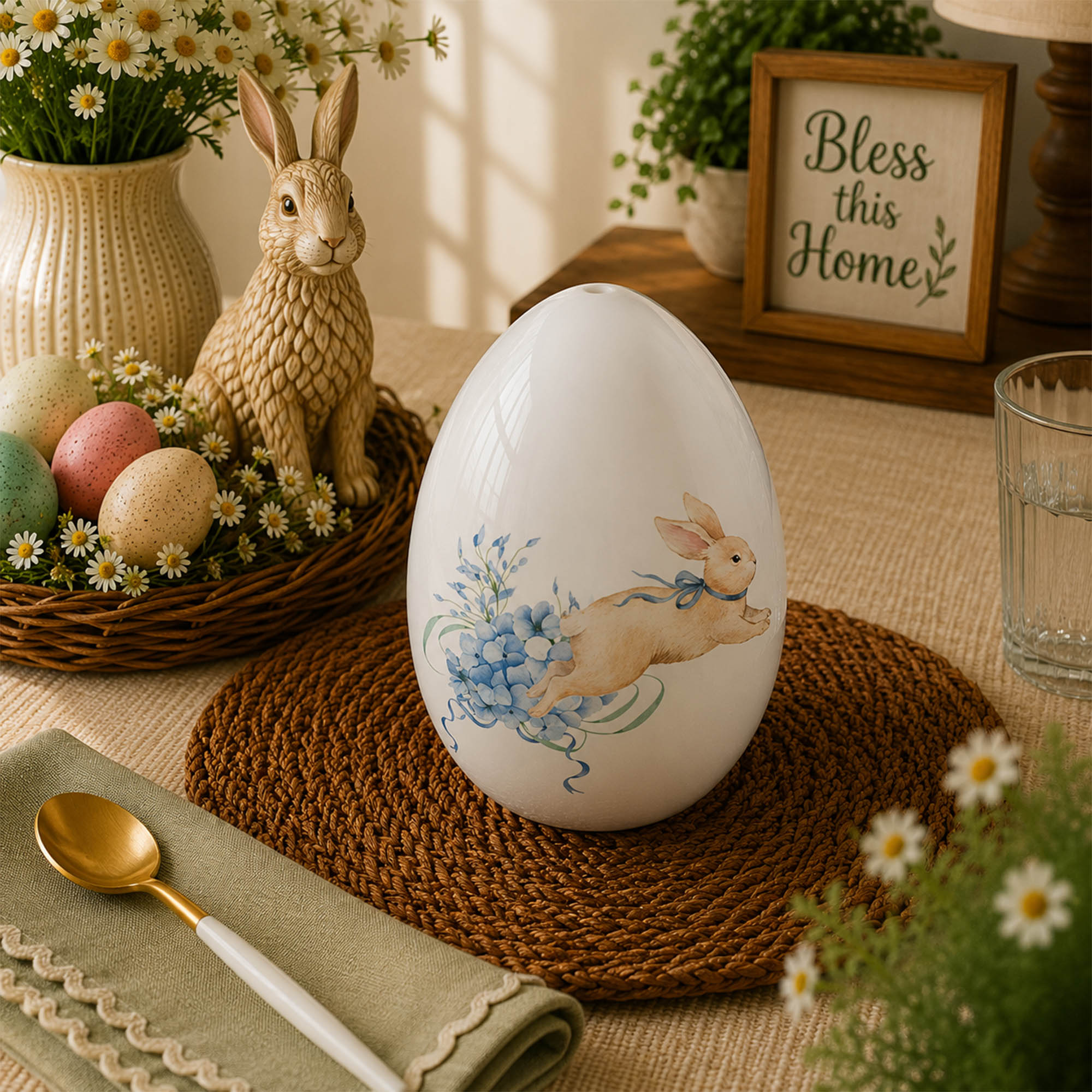 Donglin Homeware Easter Bunny Garden Collection Salt and Pepper Shaker 