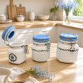 Donglin Homeware Edelweiss Opal Glass Canister Set (500ml, 750ml, 1000ml)